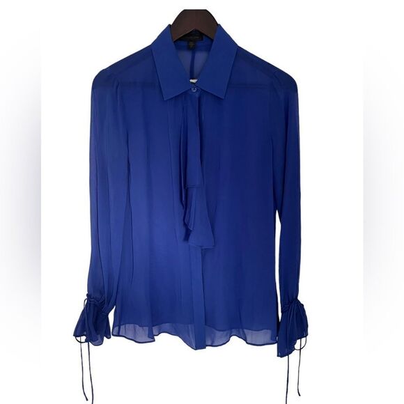 Saks 5th Ave Royal blue cobalt blouse, NWT, Small - Picture 1 of 5